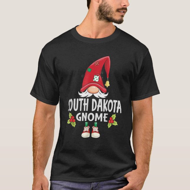 Christmas South Dakota Gnome X Mas Family Matching T-Shirt (Front)