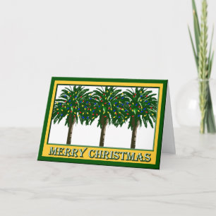 Christmas Southern Palm Tree Greeting Card