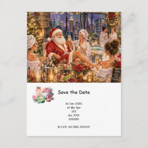 Christmas Spa Party Invitation Postcard