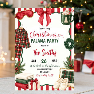 Christmas Spa Theme Pyjamas Christmas Party Invitation
