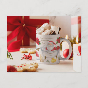 Christmas Spa themed with Santa. Claus Holiday Postcard