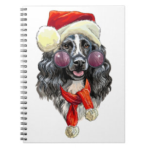 Christmas spaniel dog notebook