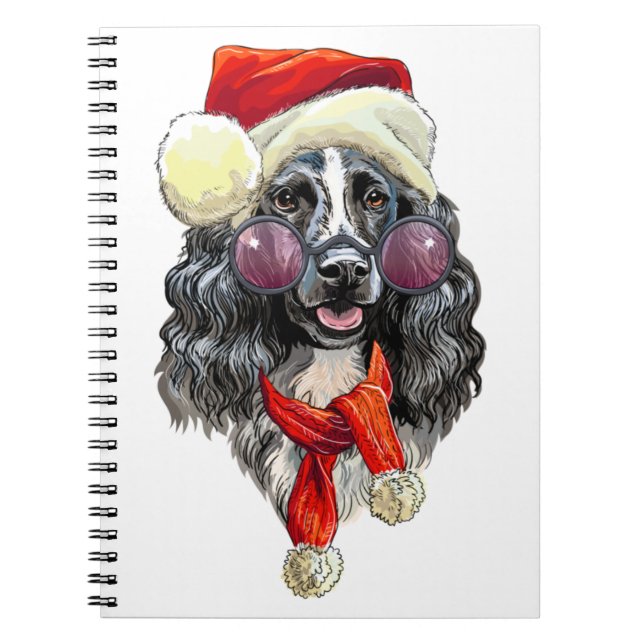 Christmas spaniel dog notebook (Front)