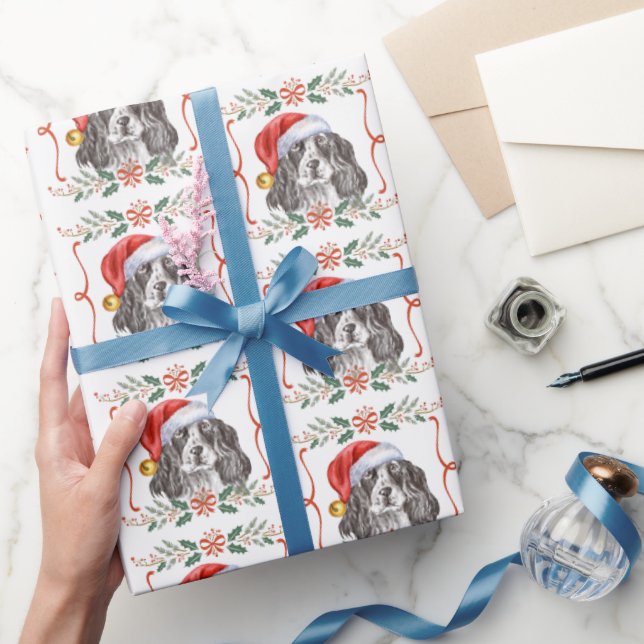 Christmas Spaniel Dog Wrapping Paper (Gifting)