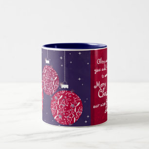 Christmas sparkle bauble red/blue daughter mug