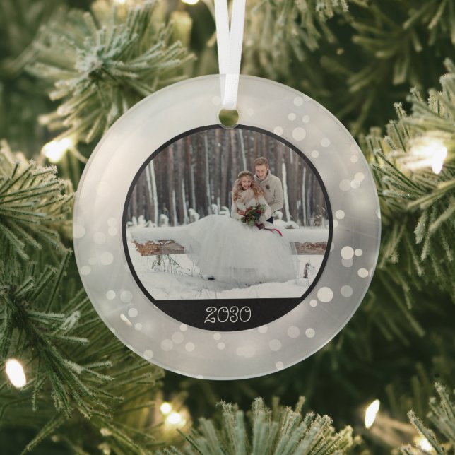 Christmas Sparkle | Photo & Year Keepsake Glass Tree Decoration (Insitu)