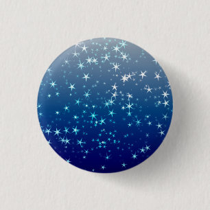 Christmas Sparkles Stars Blue Sky 3 Cm Round Badge