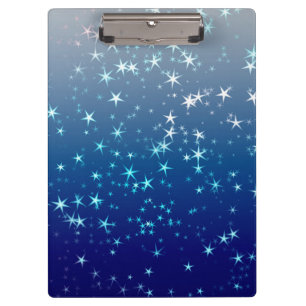 Christmas Sparkles Stars Blue Sky Clipboard