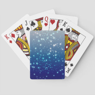 Christmas Sparkles Stars Blue Sky Playing Cards