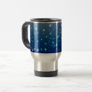 Christmas Sparkles Stars Blue Sky Travel Mug