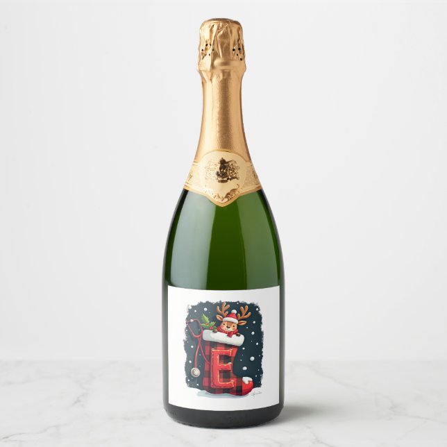 Christmas  sparkling wine label (Front)
