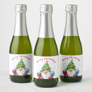 Christmas Sparkling Wine Label Gift Happy Gnome