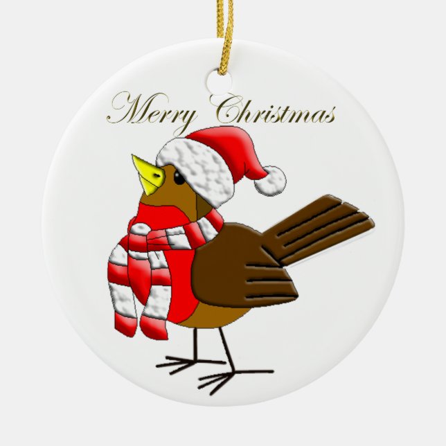 Christmas Sparrow Fun Ornament (Front)