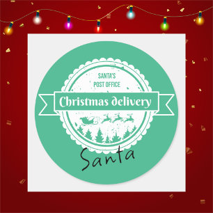 Christmas Special Delivery Handwritten From Santa Classic Round Sticker