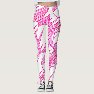 Christmas Special pink white "Ratti_Creative_Arts Leggings