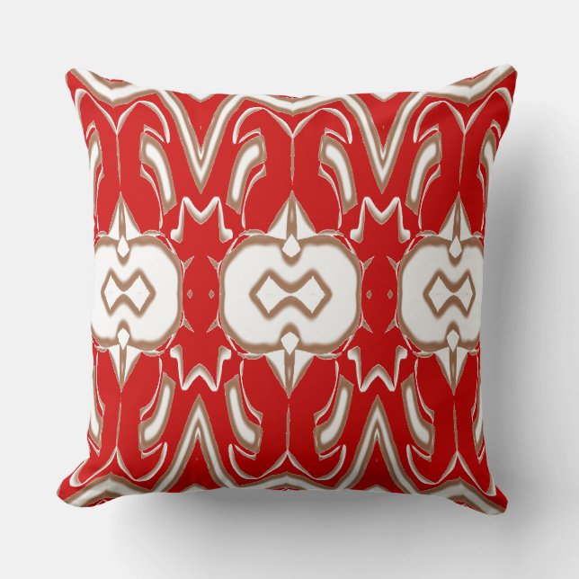 Christmas Special red & white fabric pattern Cushion (Front)