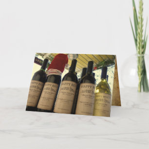 Christmas Special Wine Greeting Card! Holiday Card