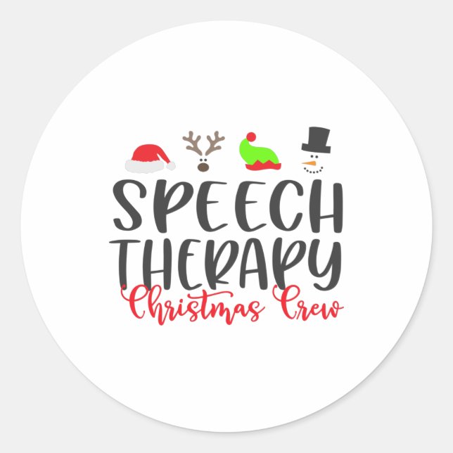 Christmas Speech therapy, crew Classic Round Sticker (Front)