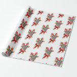 Christmas Sphynx cat Wrapping Paper<br><div class="desc">Memorable design with hand drawing cute and funny christmas Sphynx cat in deer antlers and scarf.</div>