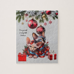Christmas Sphynx Kittens Jigsaw Puzzle
