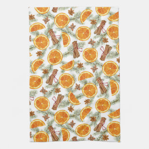 Christmas Spice Oranges Cinnamon and Anise Tea Towel