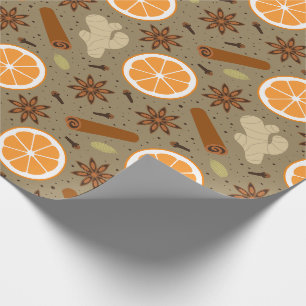 Christmas spices wrapping paper