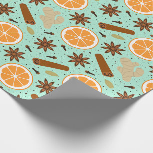Christmas spices wrapping paper