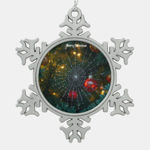 Christmas Spider Snowflake Pewter Christmas Ornament