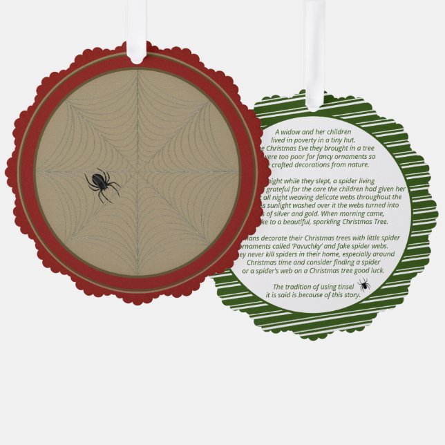 Christmas Spider Story Paper Ornament Card (Front/Back)