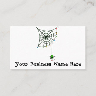 Christmas Spider Web Lights Goth Holiday Business Card