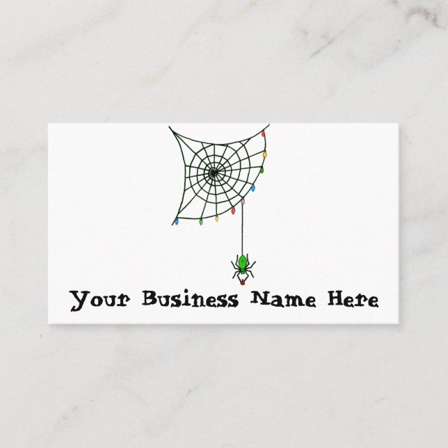 Christmas Spider Web Lights Goth Holiday Business Card (Front)