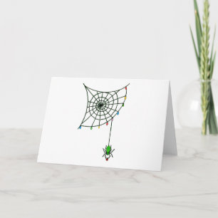 Christmas Spider Web Lights Goth Holiday Card