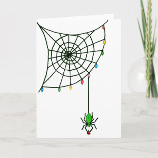 Christmas Spider Web Lights Goth Holiday Card