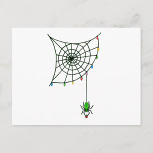 Christmas Spider Web Lights Goth Holiday Postcard