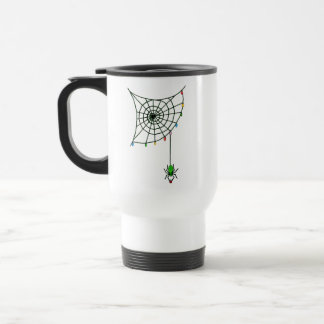 Christmas Spider Web Lights Goth Holiday Travel Mug