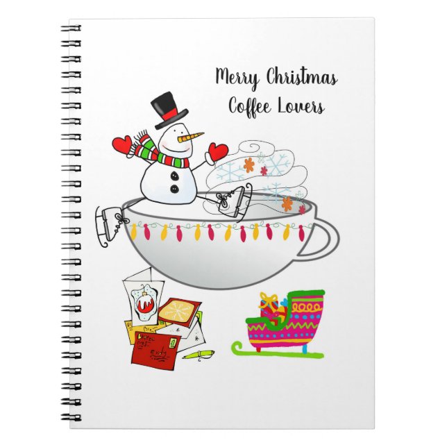 Christmas Spiral Notebook Snowman  (Front)
