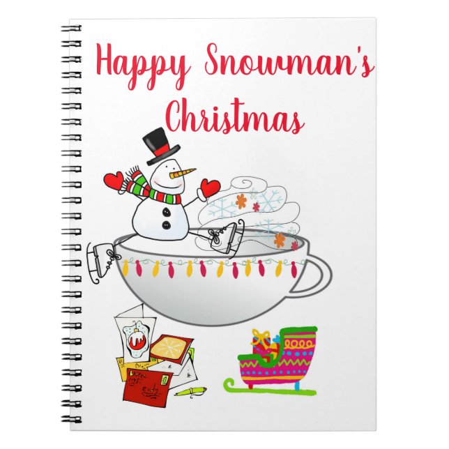 Christmas Spiral Notebook Snowman  (Front)
