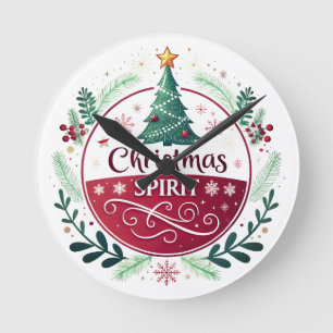 Christmas Spirit – A Celebration of Joy & Warmth ✨ Round Clock