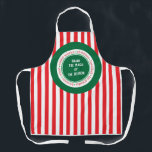 Christmas Spirit Customisable Apron<br><div class="desc">Just right for the season! A red striped apron that celebrates all of the December Holidays. Purchase as is or change the message in the centre to anything you like.</div>