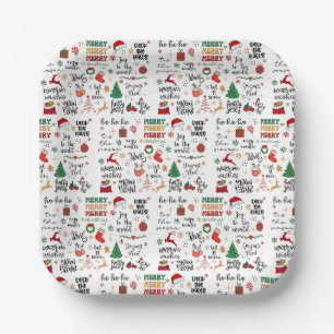 Christmas Spirit–Holiday Quotes & Cheerful Graphic Paper Plate