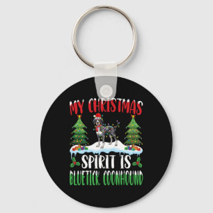 Christmas Spirit Is Bluetick Coonhound Wearing San Key Ring