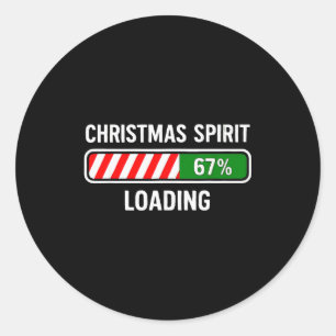 Christmas Spirit Loading 67 Meme Boys Kids Gen Z A Classic Round Sticker