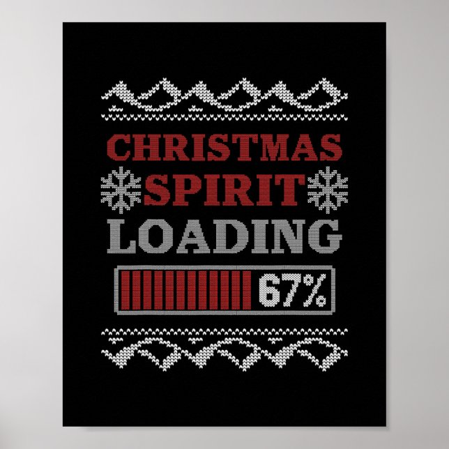 Christmas Spirit Loading 67 Meme Six Seven Holiday Poster (Front)