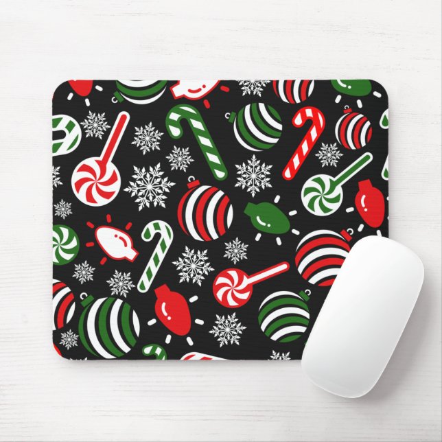 Christmas Spirit Pattern Mouse Mat (With Mouse)
