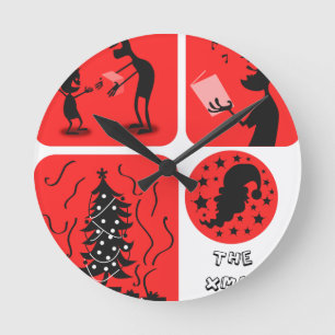 christmas spirit round clock
