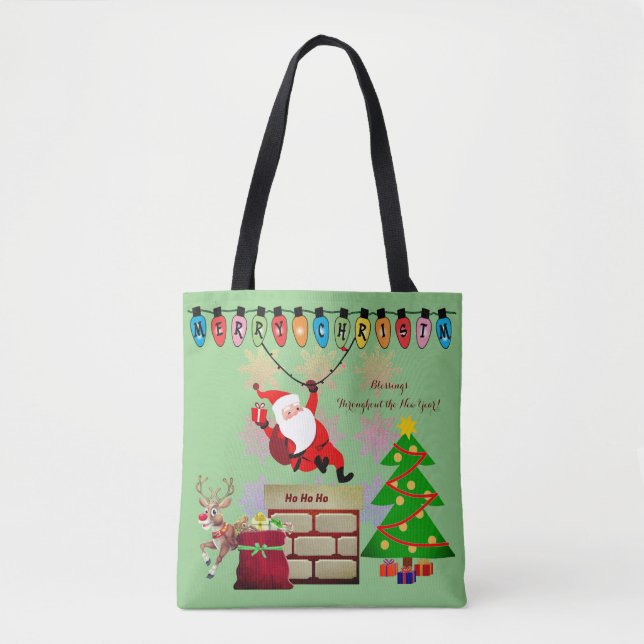 Christmas Spirit Santa Carry-all Tote (Front)