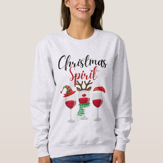 CHRISTMAS SPIRIT WINE SWEATSHIRT (Front)