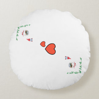 Christmas spirit with gnome round cushion