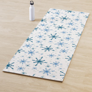 Christmas Spirit Yoga Mat with Snowflakes
