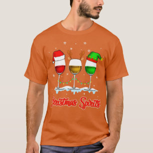 Christmas Spirits Glasses Of Wine Xmas Holidays Pa T-Shirt